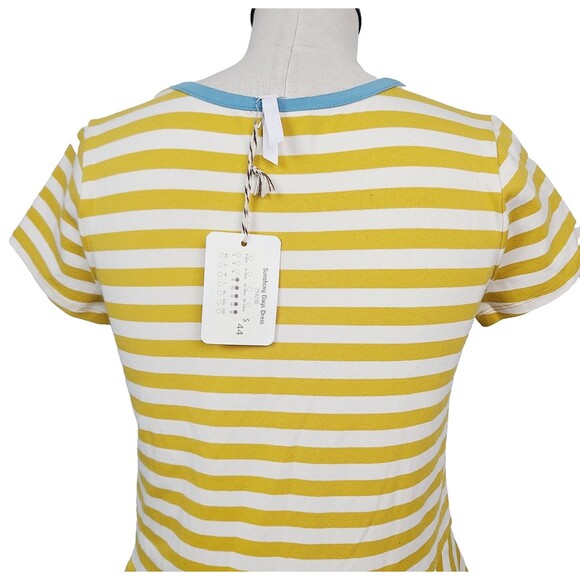 NEW Matilda Jane Sunshiny Days T-Shirt Dress Girls 14 Yellow Striped Knit Tiered - Picture 6 of 13